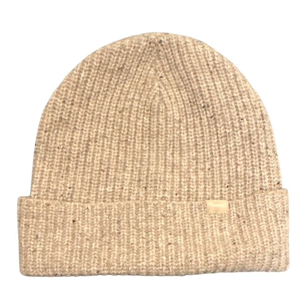 Madewell Merino Ribbed Beanie Oatmeal Donegal Wool OS